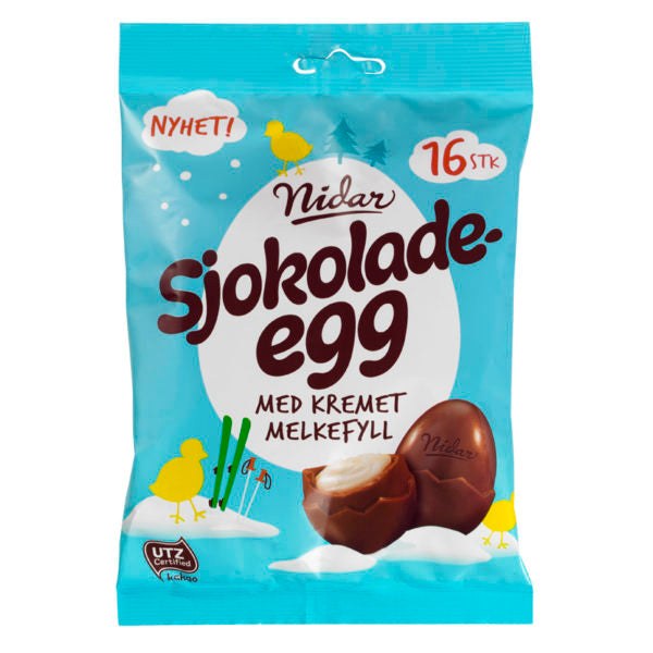 Nidar Chocolate eggs with milk filling (Sjokolade egg) 187 grams Norwegian Foodstore