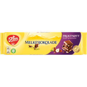 Freia milk chocolate Fruitnut 200 gram (Melkesjokolade fruktnøtt) Norwegian Foodstore