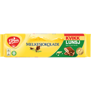 Freia milk chocolate with Kvikk lunch 200 gram (Melkesjokolade Kvikk Lunsj) Norwegian Foodstore