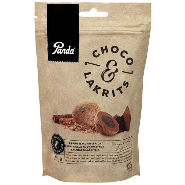 Panda Choco & Liquerice (Sjokolade & Lakris) 120 grams Norwegian Foodstore